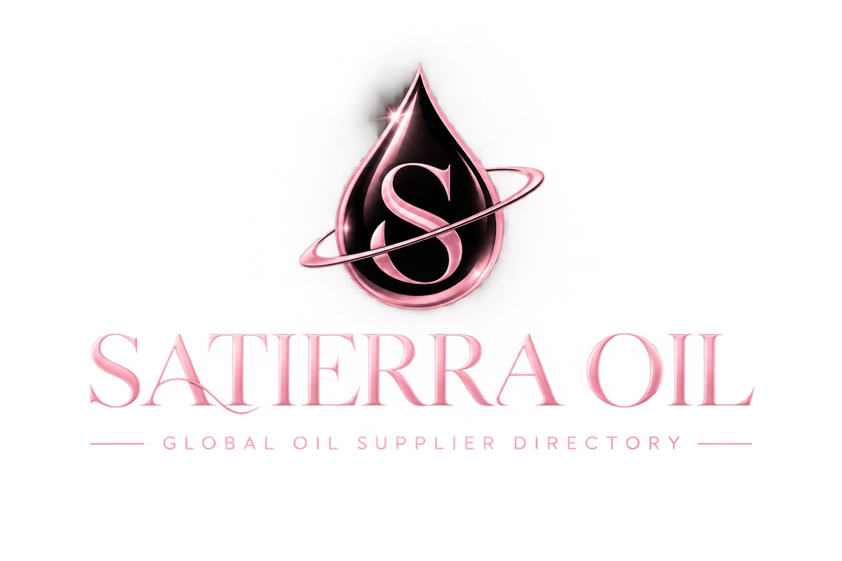 Satierra Oil luxury rose-gold oil droplet logo